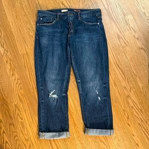 Pilcro Slim Boyfriend Crop Jeans (Denim Dark color) Size 31